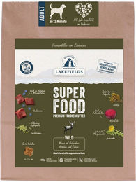 Lakefields Superfood Premium Trockenfutter Wild getreidefrei für ausgewachsene Hunde 3 x 1 kg – Bild 1 von 1