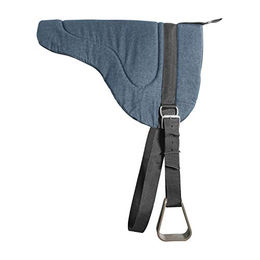 Produktbild von Lakota Bareback Sattel mit Halterungen und Unterseite aus Stoff in Blau