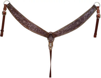 Produktbild von Lakota Blumen-Halsband aus Leder in Braun 609HTF