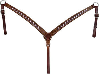 Produktbild von Lakota Jagdhalsband für Ponys in Braun mit Silberdetails
