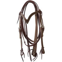 Produktbild von Lakota Pferde Trense aus Leder in Dunkelbraun mit Flower Tooling Browband