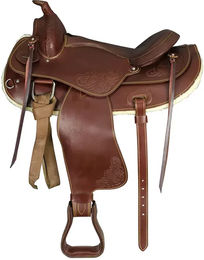 Produktbild von Lakota Prime Round Skirt Pferdesattel aus Leder in Braun