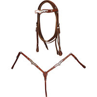 Produktbild von Lakota Reitzaum und Jagdhalskette mit Zügeln aus Leder in Beige und Braun