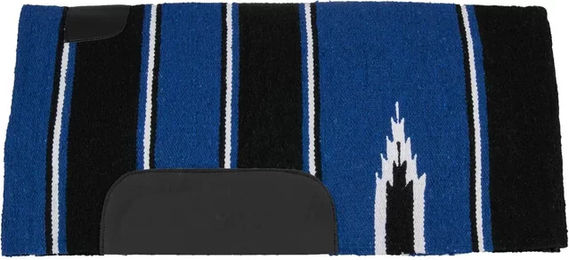 Produktbild von Lakota Sattelunterlage für Pferde mit Leder-Patch im Navajo-Design Blau Bunt