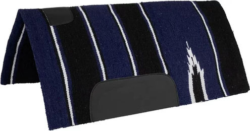 Lakota Sattelunterlage für Pferde mit Leder-Patch im Navajo-Design in Blau – Bild 1 von 1