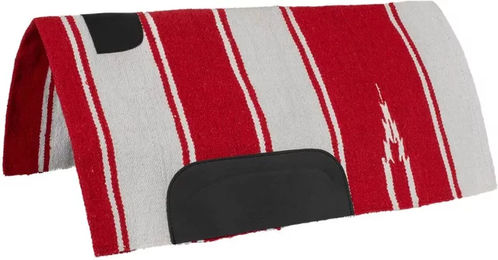 Produktbild von Lakota Sattelunterlage für Pferde mit Leder-Patch im Navajo-Design in Rot