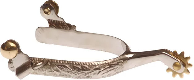 Produktbild von Lakota Western Reitsporen mit Blumen Dekoration aus Metall in Silber und Grau