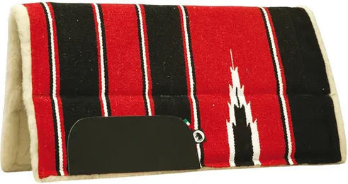 Produktbild von Lakota Western-Sattelpad für Ponys im Navajo-Design aus Fleece in Bunt und Rot