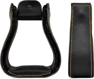 Produktbild von Lakota Western-Steigbügel aus Kunstleder in Schwarz
