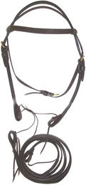 Produktbild von Lakota Westernreitgebiss aus Leder mit Zügeln für Shetty in Braun oder Schwarz