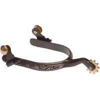 Produktbild von Lakota Westernreitsporen aus Metall mit Blumenmuster in Schwarz und Silber