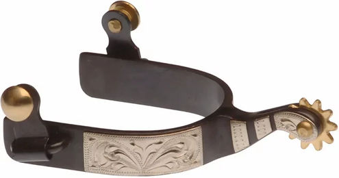 Produktbild von Lakota Westernreitsporen mit Metallplatte in Schwarz und Silber