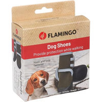 Produktbild von Laky Hundeschuhe Flamingo Grün Größe L aus Polyester mit weicher rutschfester Sohle 2 Stück