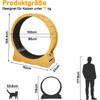 Produktbild von LALAHO Katzenlaufband Intelligenzspielzeug aus Holz mit 100cm Innendurchmesser für Katzen bis 12 kg