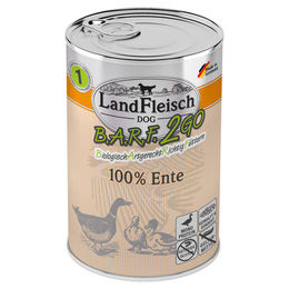 Produktbild von LandFleisch B.A.R.F. 2GO Ente Monoprotein getreidefrei 6x 400 g - 6 x 400 g