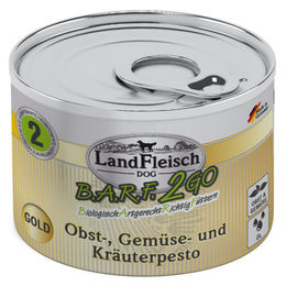 LandFleisch B.A.R.F. 2GO Obst Gemüse und Kräuterpesto Gold Vegan Getreidefrei 6x 200 g - 6 x 200 g – Bild 1 von 2