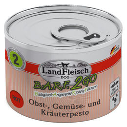 LandFleisch B.A.R.F. 2GO Obst Gemüse und Kräuterpesto Rot Paste für Hunde Adult 6 x 200 g - 6 x 200 g – Bild 1 von 2
