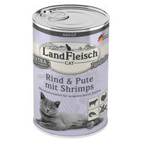 Produktbild von LandFleisch Cat Adult Pastete Rind Pute und Garnele 6 x 400 g - 6 x 400 g