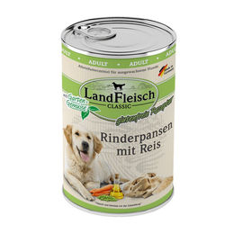 Landfleisch Classic Hundefutter Rinderpansen mit Reis und Gartengemüse Stückchen in Sauce, Glutenfrei und Ohne Zucker, 6 x 400 g - 6 x 400 g – Bild 1 von 2