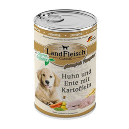 Landfleisch Classic Junior Hundefutter Huhn und Ente mit Kartoffeln und Gartengemüse 6x 400g - 6 x 400 g – Bild 1 von 1