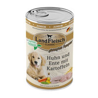 Produktbild von Landfleisch Classic Junior Hundefutter Huhn und Ente mit Kartoffeln und Gartengemüse 6x 400g - 6 x 400 g