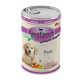 LandFleisch Classic Junior Hundefutter Pute Stückchen in Sauce 6x 400g - 6 x 400 g – Bild 1 von 2