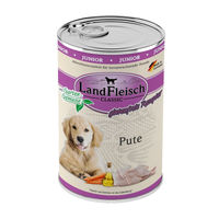 Produktbild von LandFleisch Classic Junior Hundefutter Pute Stückchen in Sauce 6x 400g - 6 x 400 g