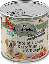 LandFleisch Dog Classic Hundefutter Ente mit Lamm für Adult 6x800g – Bild 1 von 2