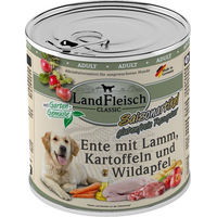 Produktbild von LandFleisch Dog Classic Hundefutter Ente mit Lamm für Adult 6x800g