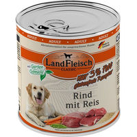 Produktbild von LandFleisch Dog Classic Hundefutter Rind mit Reis Adult glutenfrei und ohne Zucker 6x800g
