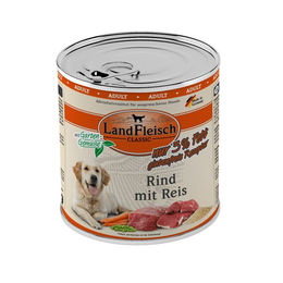 Landfleisch Dog Classic Hundefutter Rind mit Reis und Gartengemüse extra mager Stückchen in Sauce 6 x 800 g glutenfrei ohne Zucker sensitive - 6 x 800 g – Bild 1 von 4