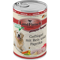 Produktbild von LandFleisch Dog Classic Senior Hundefutter Geflügel mit Reis und Paprika glutenfrei 6x400g