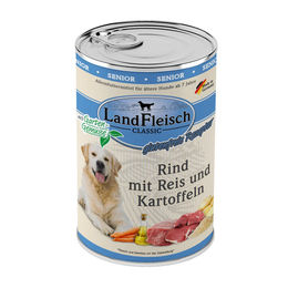 Produktbild von LandFleisch Dog Classic Senior Hundefutter Rind mit Reis und Kartoffeln glutenfrei 6x400g