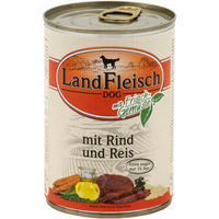 Produktbild von Landfleisch Dog Pur Hundefutter Rind und Reis extra mager ohne Zusatzstoffe 12 x 400 g - 12 x 400 g