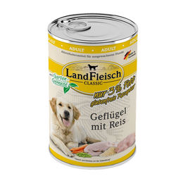 Produktbild von Landfleisch Hundefutter Geflügel mit Reis und Gartengemüse extra mager Adult 6x 400g - 6 x 400 g