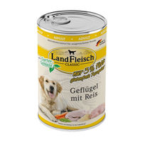 Produktbild von Landfleisch Hundefutter Geflügel mit Reis und Gartengemüse extra mager Adult 6x 400g - 6 x 400 g
