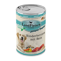 Landfleisch Hundefutter Rinderherzen mit Reis und Gartengemüse Stückchen in Sauce Adult Glutenfrei 6x 400 g - 6 x 400 g – Bild 1 von 3