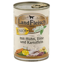 Landfleisch Junior Nassfutter mit Huhn und Ente in Sauce, 12 x 400 g - 12 x 400 g – Bild 1 von 2