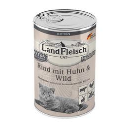 Produktbild von LandFleisch Katzen Pastete Kitten Rind Huhn Wild 6 x 400 g - 6 x 400 g