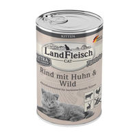 Produktbild von LandFleisch Katzen Pastete Kitten Rind Huhn Wild 6 x 400 g - 6 x 400 g