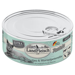Produktbild von LandFleisch Katzen Pastete Rind mit Kabeljau für adulte Katzen 6 x 100 g - 6 x 100 g