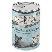 Produktbild von LandFleisch Katzenfutter Adult Geflügel mit Krabben Stückchen in Sauce 6x 400 g - 6 x 400 g
