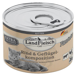 LandFleisch Kitten Pastete Rind und Geflügelkomposition mit hohem Fleischanteil 6 x 195 g - 6 x 195 g – Bild 1 von 3