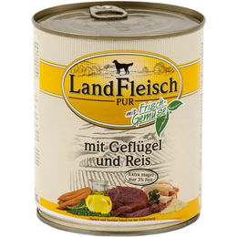 Landfleisch Pur Hundefutter Geflügel mit Reis 6x800g – Bild 1 von 1