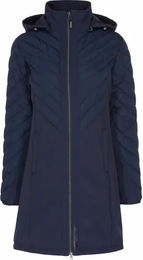 Produktbild von Lange Reitjacke Equipage Gaia für Damen in Blau aus wasserabweisendem Polyester in Größe S