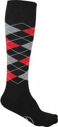 Produktbild von Lange Reitsocken York Karo Unisex Schwarz Bunt Größe 32/34