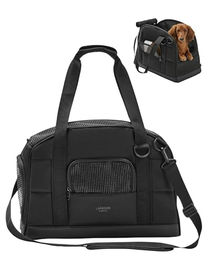 Larkson Hundetransportbox für kleine Hunde und Katzen bis 12kg Schwarz wasserabweisend aus Polyester – Bild 1 von 7