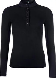 Lauria Garrelli Livigno Reit-Polo Damen mit langen Ärmeln Schwarz XXL – Bild 1 von 1