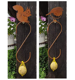LB H&F 2er Set Meisenknödelhalter aus Metall für Vögel und Eichhörnchen in Braun – Bild 1 von 4