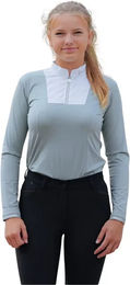 Produktbild von Le Sabotier Ysance Turnierpolo für Damen mit langen Ärmeln in Grau Größe 38